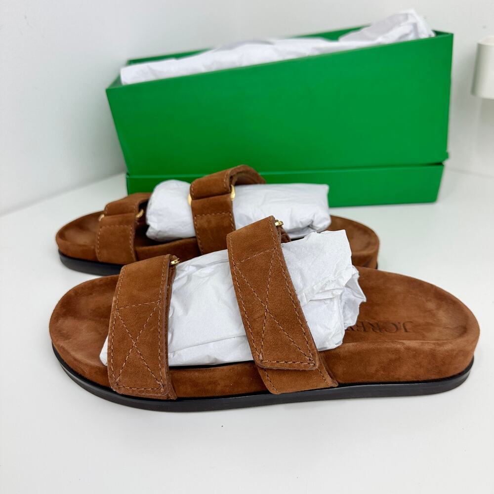 J.Crew New Colbie Wide Strap Sandals Slide Suede English Saddle Womens US 7.5 - Picture 9 of 10